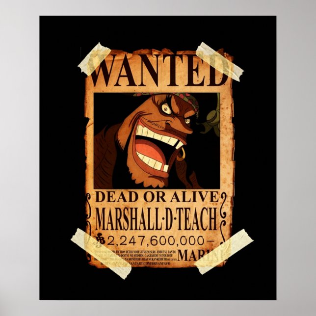 Poster Uma recompensa de Piece Blackbeard (Frente)