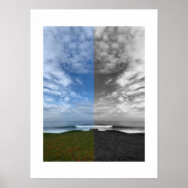 Poster Uma Reflexão em um Banco Solitário Fotografia