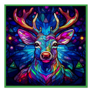 Pôster Uma Reindeer De Cristal De Vidro
