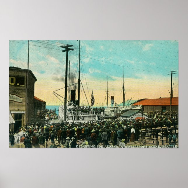 Poster Uma saída à beira-mar para a cena do Alasca (Frente)