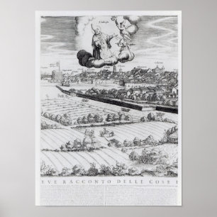 Pôster Uma seção de um mapa de Milão, 1640