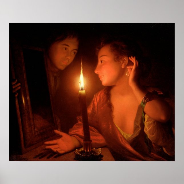 Pôster Uma senhora admirando um ouriço de Candlelight (Frente)
