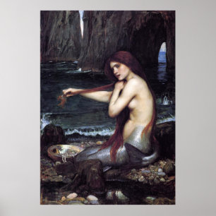 Poster Uma Sereia de J W Waterhouse, 1901