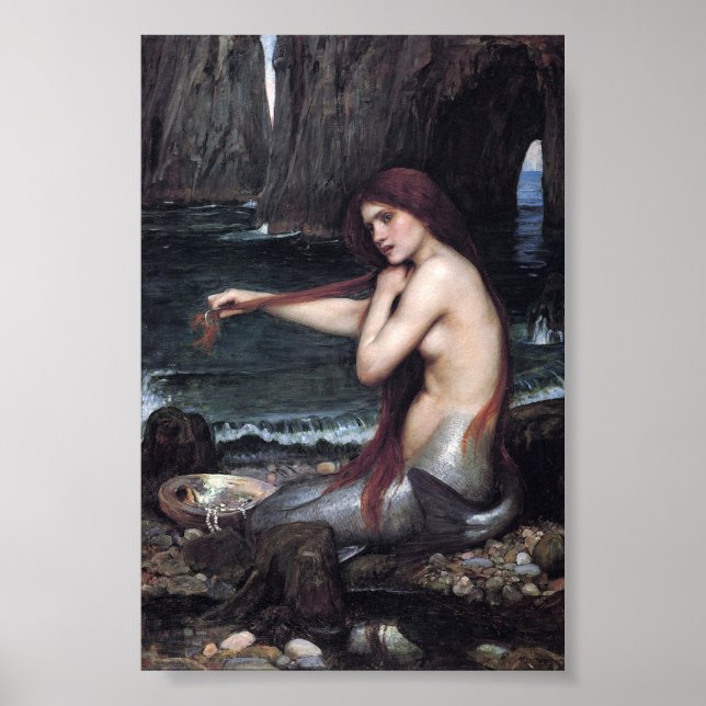 Poster Uma Sereia John William Waterhouse Mitológico (Frente)