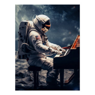 Pôster Uma Sinfonia para as Estrelas Piano astronauta n
