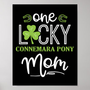 Poster Uma Sortuda Connemara Pony Horse Mãe Irish Horseba