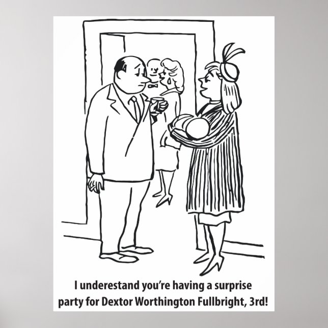 Poster Uma surpresa para Dextor, Engraçado, Vintage (Frente)