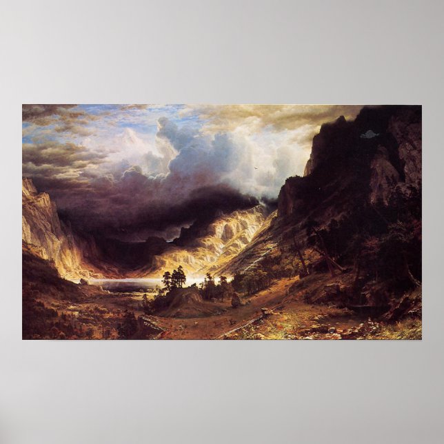 Poster Uma tempestade nas Montanhas Rochosas, Bierstadt A (Frente)