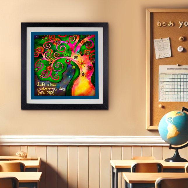 Poster Uma tendência colorida inspiradora torna a vida um (Criador carregado)