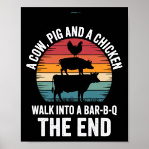 Poster Uma Vaca Um Porco E Uma Galinha Entram Em Um R Hum