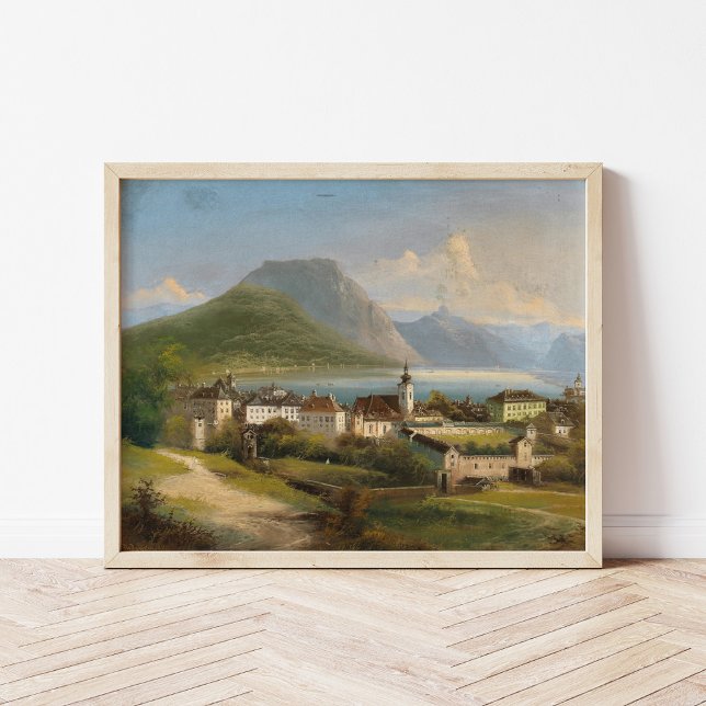 Poster Uma visão de Gmunden | Johann Wilhelm Jankowsky (Criador carregado)