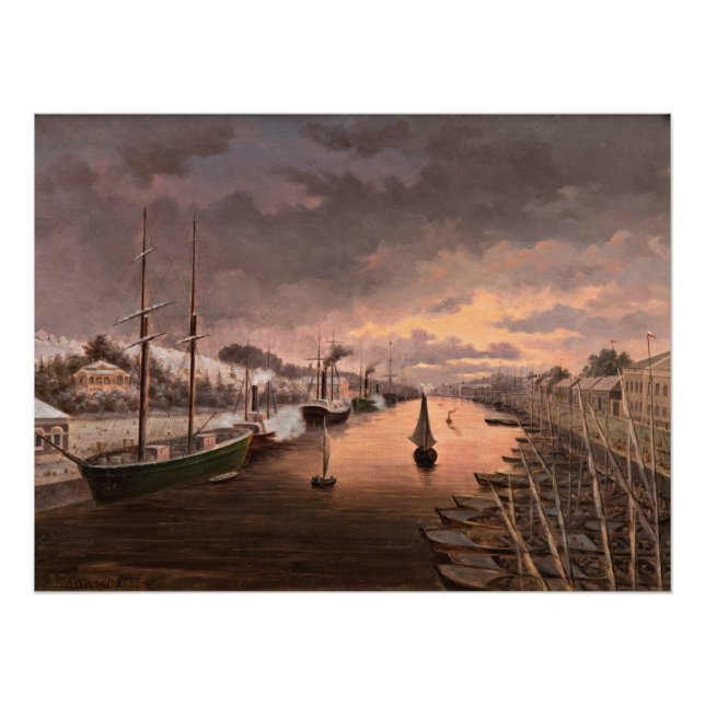 Pôster Uma visão do rio Aura em Turku (Frente)