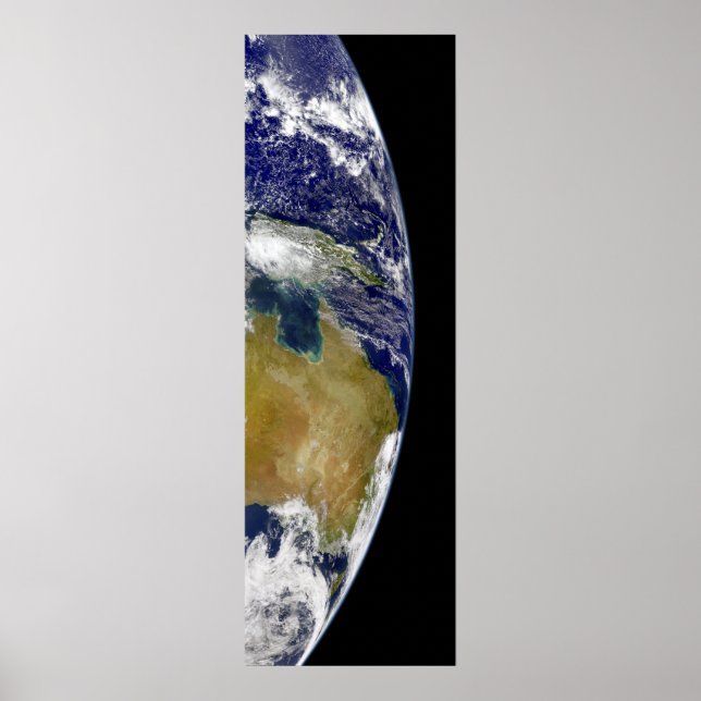 Poster Uma visão parcial da Terra mostrando a Austrália (Frente)