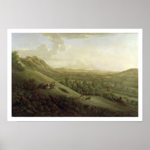 Pôster Uma vista de Boxhill, Surrey, com o Dorking no Dis