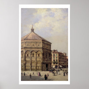 Poster Uma vista do Baptistry em Florença (painel)