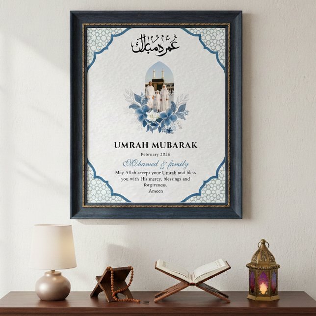 Poster Umrah Mubarak  Custom 1 Photo Islamic  (Criador carregado)
