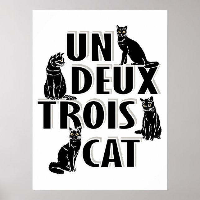 Poster Un Deux Trois Cat - Francês Pun (Frente)