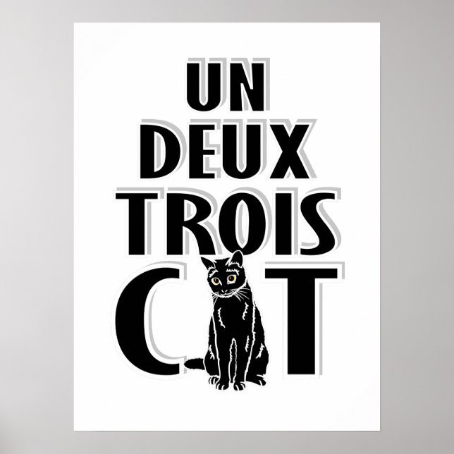 Poster Un Deux Trois Cat French Cats (Frente)