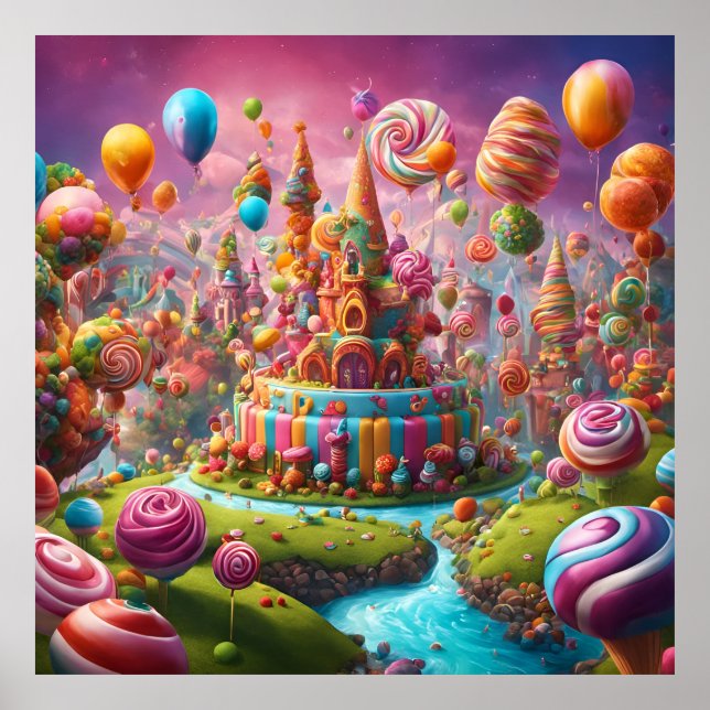 Poster Un gâteau d'anniversaire de Candyland (Frente)
