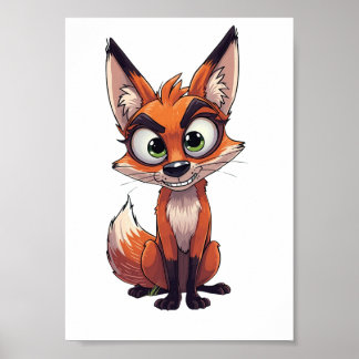 Poster Un renard avec air intéressé