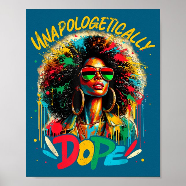 Poster Unalogetically Afro Black Woman Black History Mela (Frente)