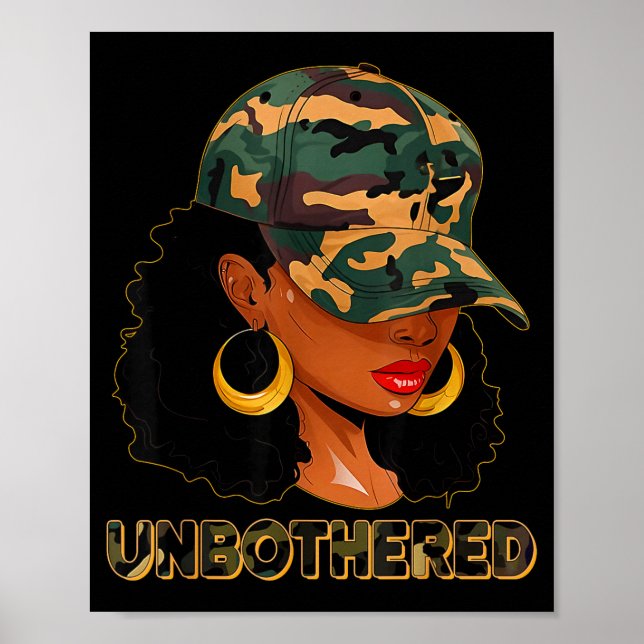 Poster Unbothered Black Woman Melanin African Black Histo (Frente)