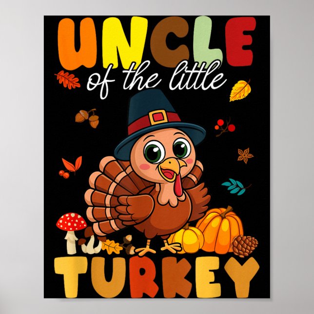 Poster Uncle Of The Little Turkey Thanksgiving Baby Showe (Frente)