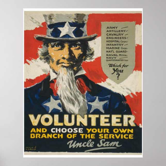 Poster Uncle Sam - Volunteer (Frente)