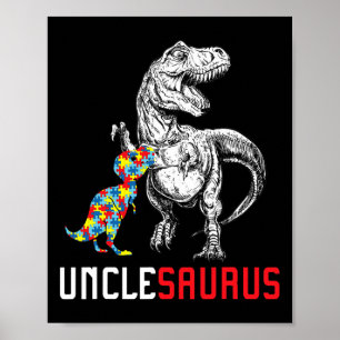 Poster Unclesaurus Autismo Consciência Tio Saurus Família