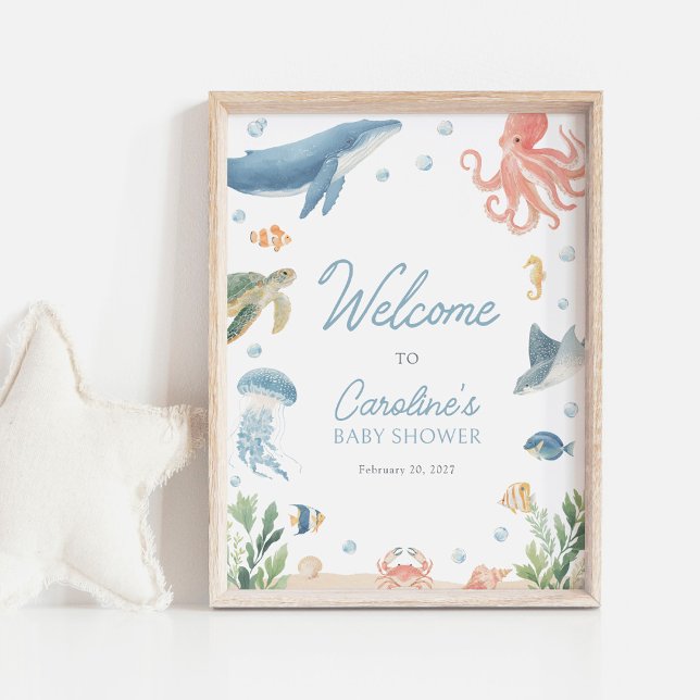 Poster Under the Sea Baby Shower Welcome Sign (Criador carregado)