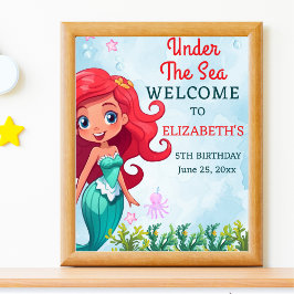 Poster Under the sea Mermaid Birthday Girl
