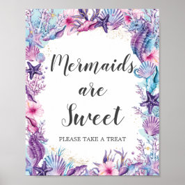 Poster Under the Sea Mermaids are Sweet Take a Treat