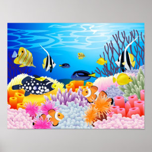 Poster Under water sea life