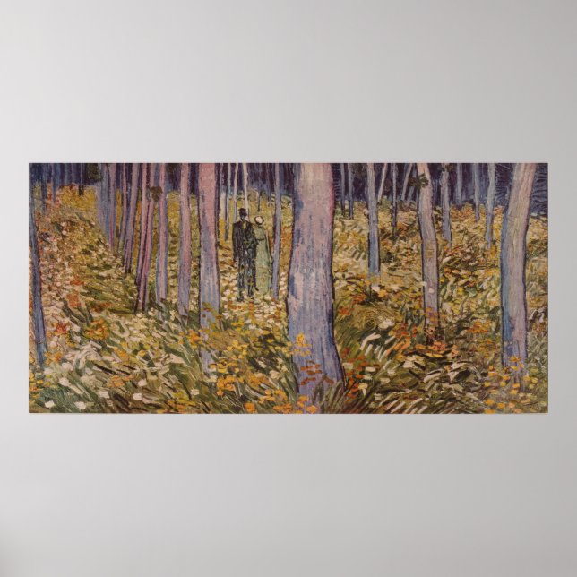 Pôster "Undergrowth with Two Figures" de Van Gogh (1890) (Frente)