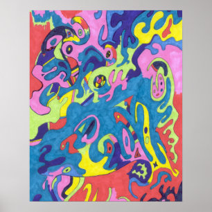 Pôster "Underwater Playground" 16x20 Abstrato Art