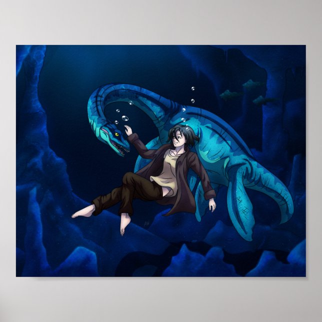 Poster Underwater with a Plesiosaurus (Frente)