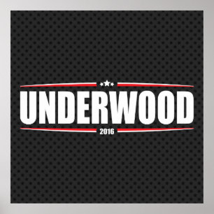 Pôster Underwood 2016 (Estrelas e listras - Preto)