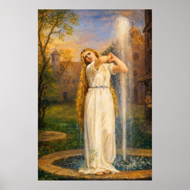 Poster Undine by John William Waterhouse (Vibrant Colors) (Frente)
