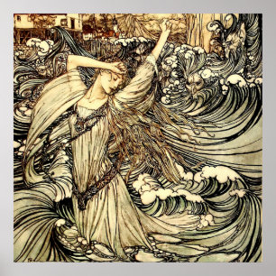Poster “Undine nas Ondas” por Arthur Rackham