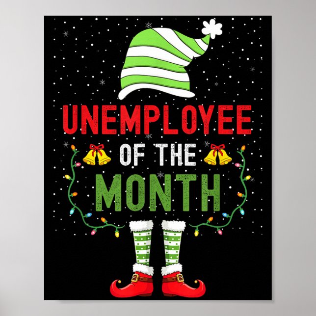 Poster Unemployee Of The Month Funny Unemployed Christmas (Frente)