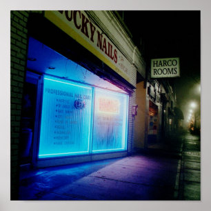 Poster Unhas afortunadas - azul legal na noite