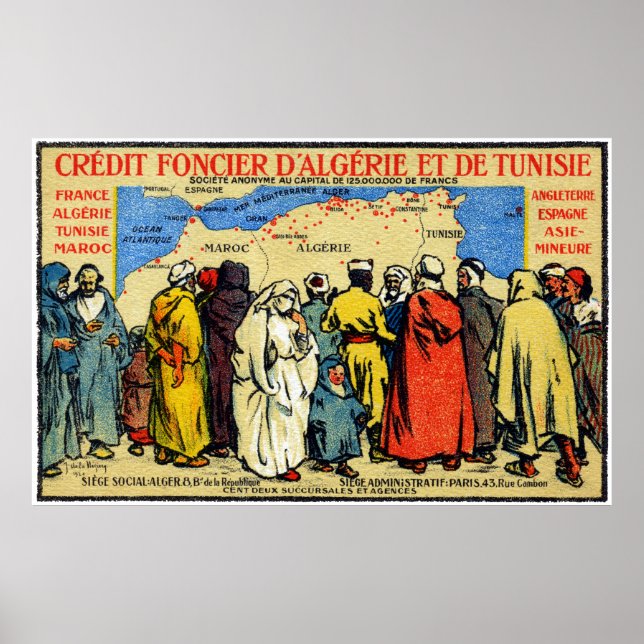 Poster União de Crédito Norte-Africana de 1900 (Frente)