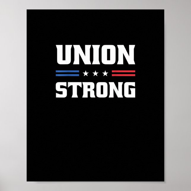 Poster União Forte Para Trabalhadores Sindicais (Frente)