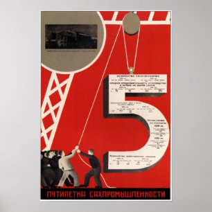 Poster União Soviética URSS Propaganda 1933