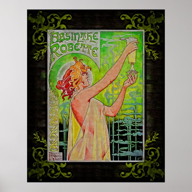 Poster Única Vintage Absinthe Green Fairy (Frente)