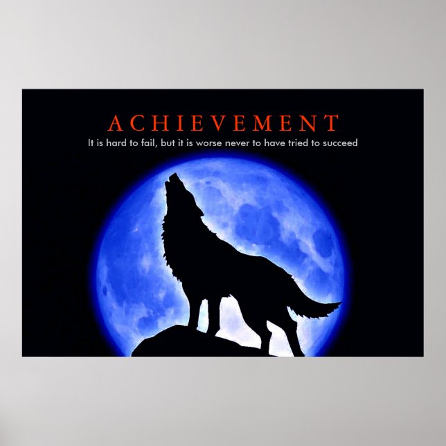 Poster único do lobo motivacional Howling (Frente)