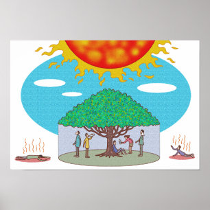 Poster Único raio de sombra que sustenta a vida.