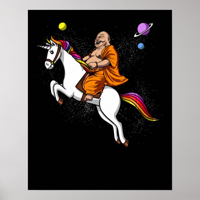 Poster Unicorn Buddha Yoga (Frente)