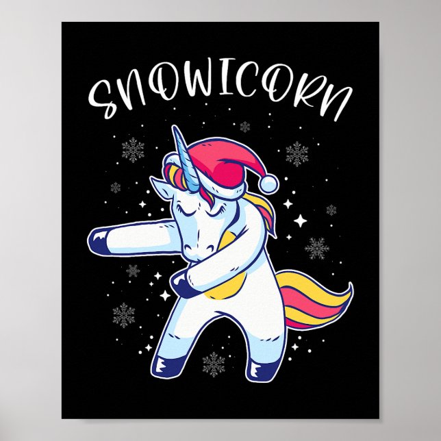 Poster Unicorn Dabbing Skeleton Dia de as Bruxas engraçad (Frente)