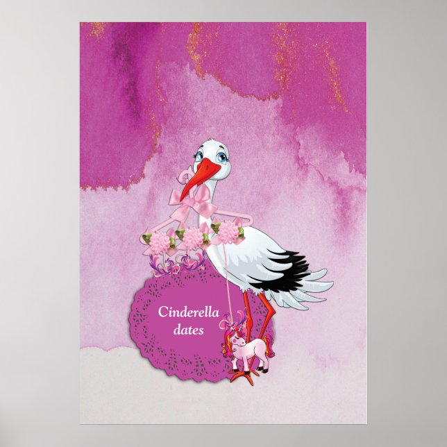 Poster Unicorn de Entrega de Stork (Frente)